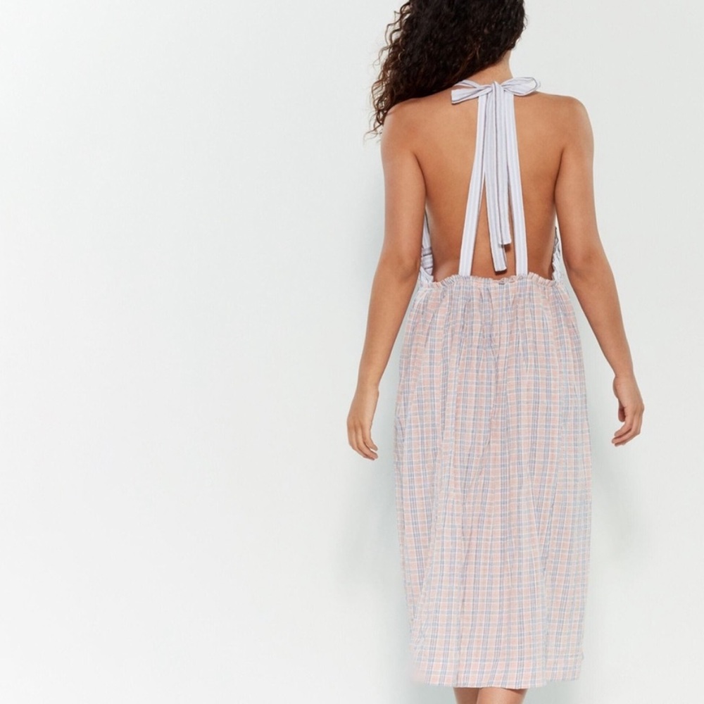 NWOT Free People Color Theory Midi Apron Dress - Picture 4 of 8